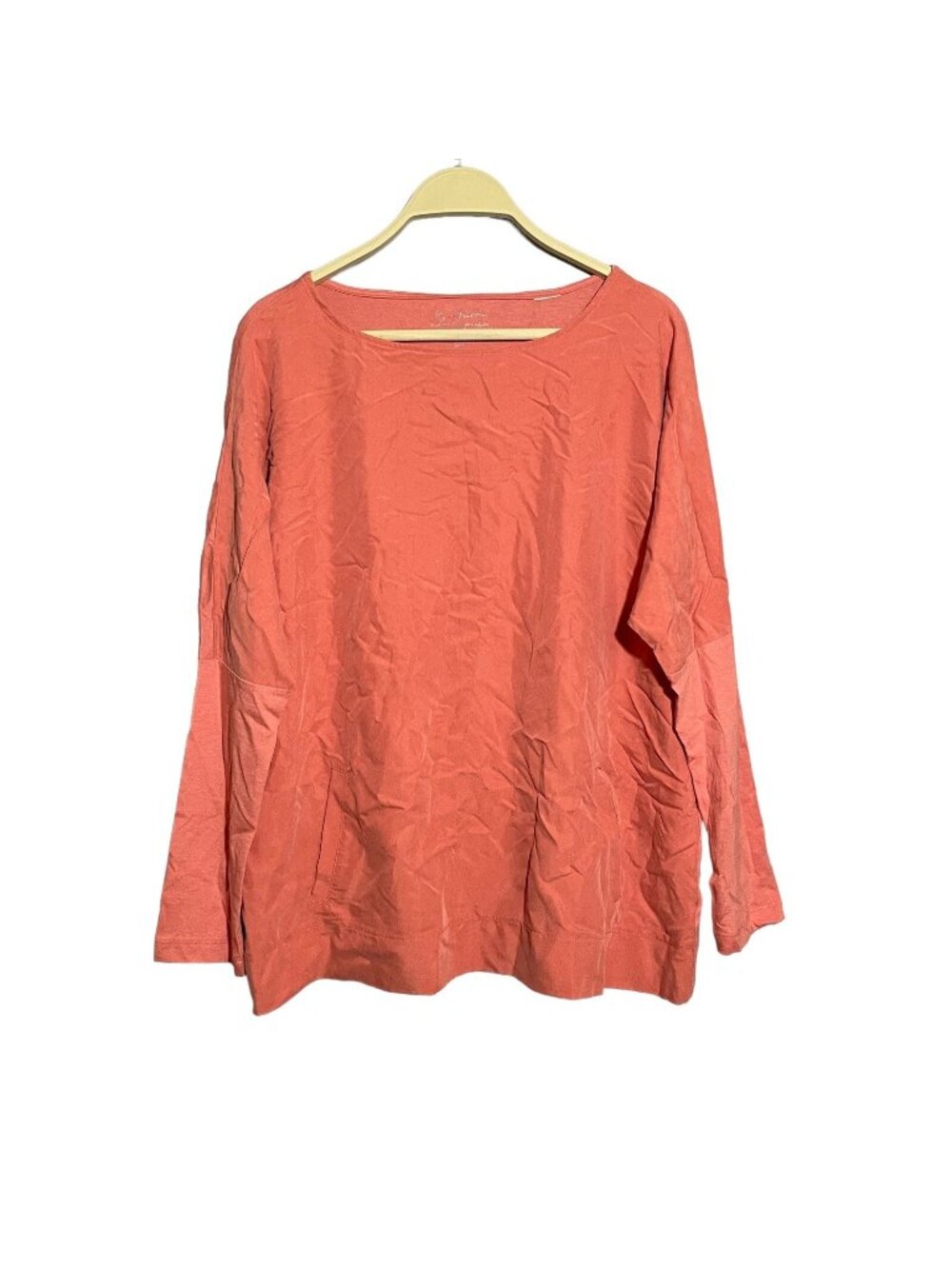 Chico Blouse Top Tshirt Women Size 0 Batwing Dolman Orange Peach Pocket Casual